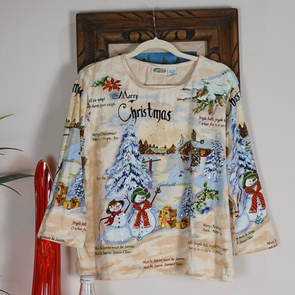 Y2k Collection ECT christmas graphic 3/4 sleeve shirt L